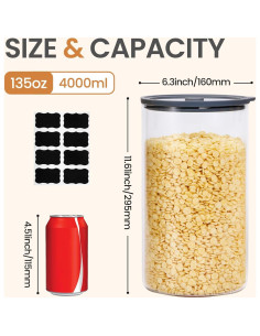 Contenedor de Almacenamiento de Alimentos de Vidrio 1 Galón Spreccio 2