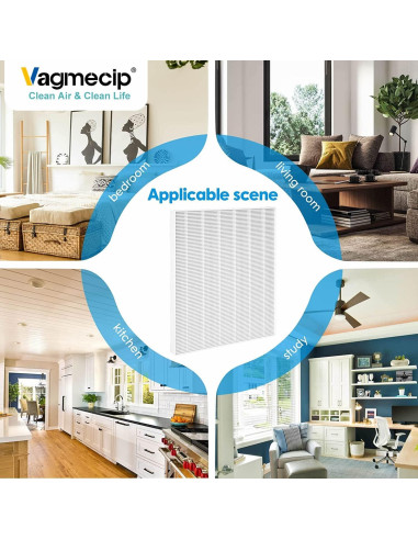 Paquete de 6 Filtros HPA300 Vagmecip H13 para Purificador Honeywell