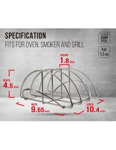 Soporte para Costillas BBQ GriAddict Acero Inoxidable 3 Costillas 2