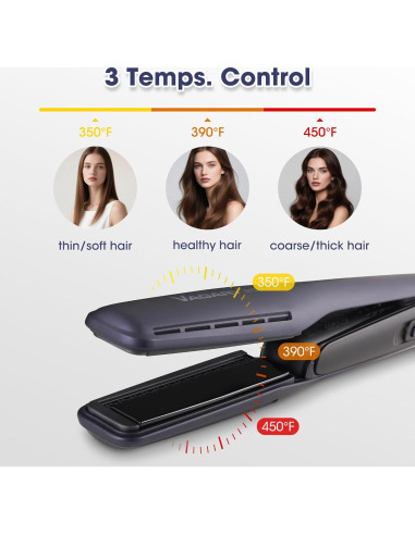 Plancha de Pelo VAGARY 2 en 1 con Aire, 3 Temperaturas
