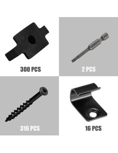 Kit de Sujetadores Ocultos para Deck Compuesto HuiLi 300 Pcs 2