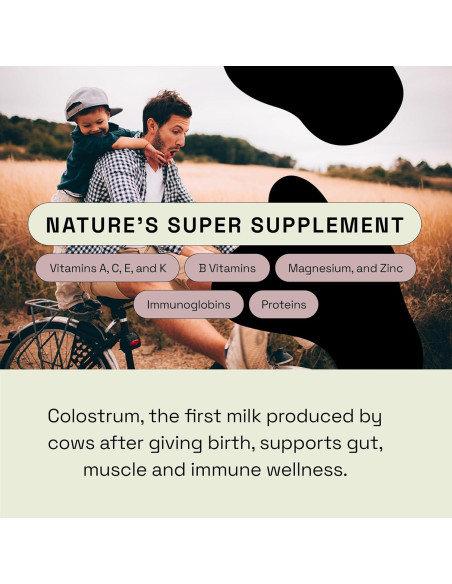 Polvo de Calostro Bovino MOOVE 120g - Sin Sabor, Inmunidad y Digestión