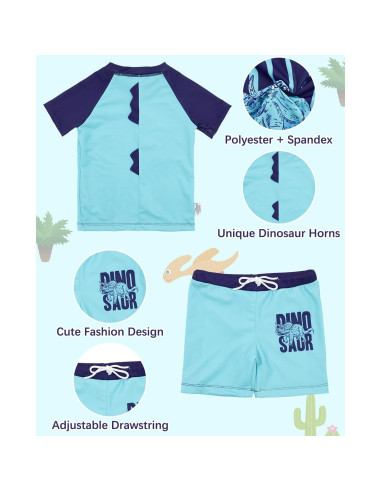 Traje de Baño 2 Piezas Alvababy 4T Triceratops UPF 50+