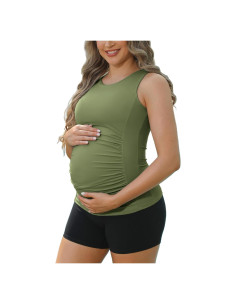 Top de Maternidad Attraco Verde Ejército con Sostén Incorporado