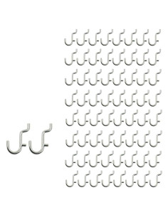 100 Ganchos J de Metal i-FKM para Tablero de Clavijas - Plata