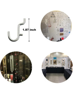 100 Ganchos J de Metal i-FKM para Tablero de Clavijas - Plata 2
