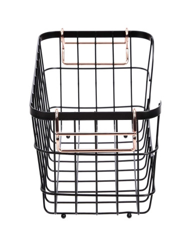 Cestas de Almacenamiento Apilables Amazon Basics 2 Piezas Negro