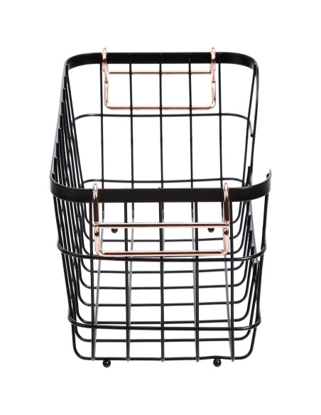 Cestas de Almacenamiento Apilables Amazon Basics 2 Piezas Negro