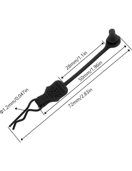 10 Clips de Cuerpo RC GDOOL 1.2mm con Anillas de Tirar Negras