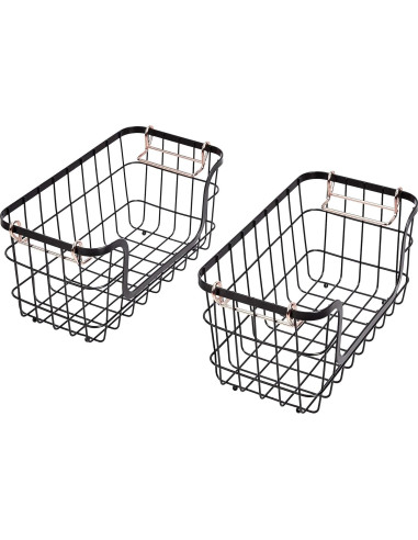 Cestas de Almacenamiento Apilables Amazon Basics 2 Piezas Negro