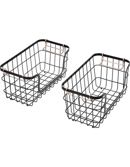 Cestas de Almacenamiento Apilables Amazon Basics 2 Piezas Negro