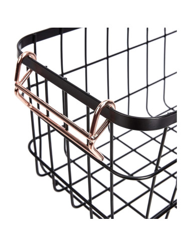 Cestas de Almacenamiento Apilables Amazon Basics 2 Piezas Negro