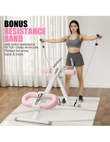 Entrenador Abdominal Ajustable PAPIBLU - Equipo Plegable Rosa