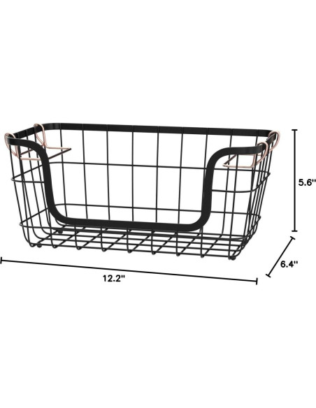 Cestas de Almacenamiento Apilables Amazon Basics 2 Piezas Negro