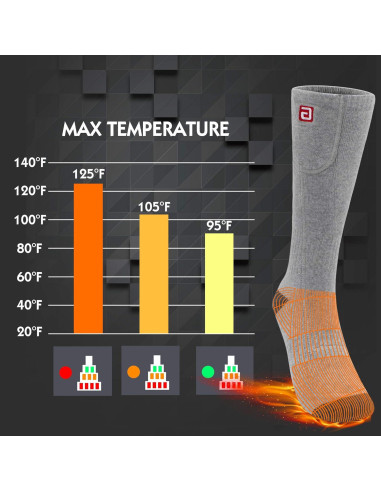 Calcetines Calentados Rabbitroom Recargables Talla 6-12 Unisex