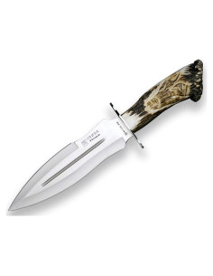 Cuchillo de Caza Joker Verraco CT42, Hoja MOVA 26 cm, Mango Asta de Ciervo