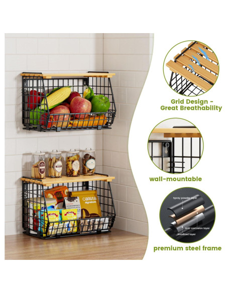 Cesta de Frutas Colgante GGIU - Almacenamiento 3 Unidades