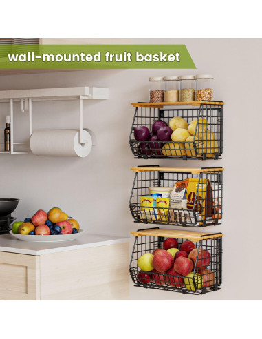 Cesta de Frutas Colgante GGIU - Almacenamiento 3 Unidades