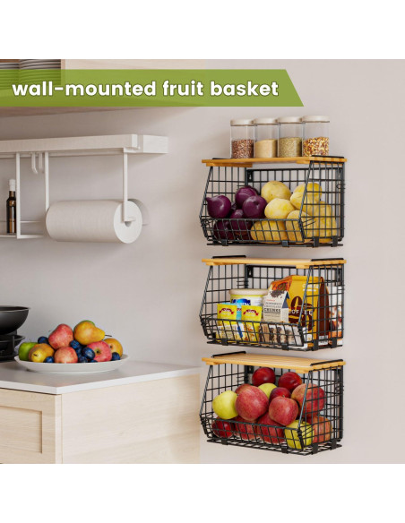 Cesta de Frutas Colgante GGIU - Almacenamiento 3 Unidades