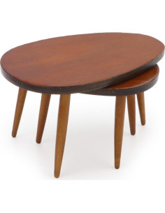 Mesa Triangular Miniatura de Madera Cutemini 1:12 Marrón 2