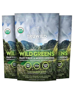 TruWild Greens Polvo de Superalimento 90 Porciones 3 Paquetes