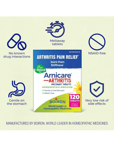 Tabletas Arnicare Boiron 120 Unidades Alivio Artritis Natural