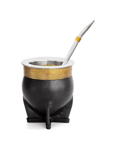 Taza de Yerba Mate Cuopru Acero Inoxidable 304 200ml Negro