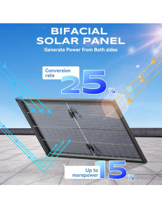 Panel Solar Bifacial 200W WERCHTAY Monocristalino 25% Eficiencia 2