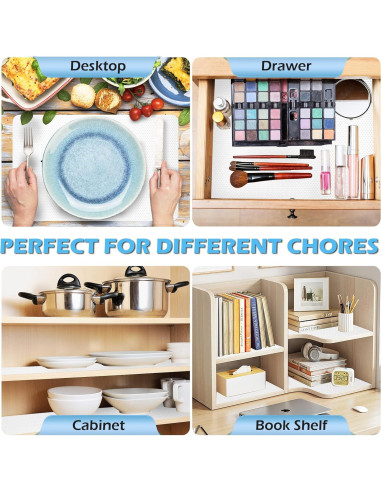 Forros de Estante MooiFun 30.48x152.4 cm Impermeables Blancos