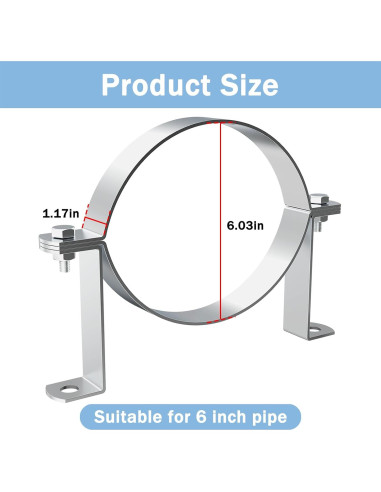 Correa de Pared de Ventilación B Fengone 6 Pulgadas 4 Pcs