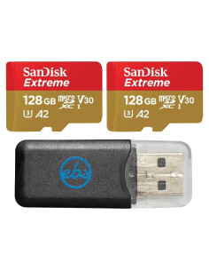 Paquete de 2 Tarjetas MicroSD SanDisk Extreme 128GB UHS-1 U3