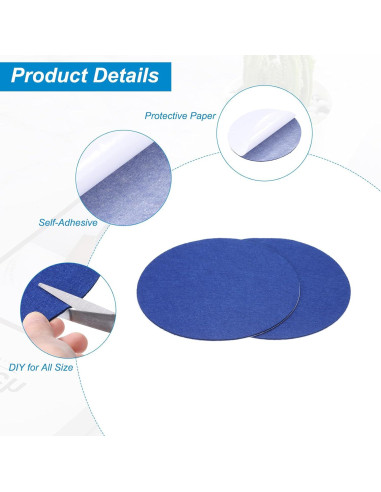 Hojas de Fieltro Antideslizantes 20.3 cm Azul uxcell - 8 Pcs