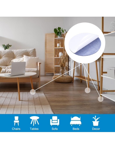 Hojas de Fieltro Antideslizantes 20.3 cm Azul uxcell - 8 Pcs