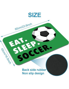 Alfombrilla de Baño Antideslizante HommomH Verde Fútbol 61x43cm 2