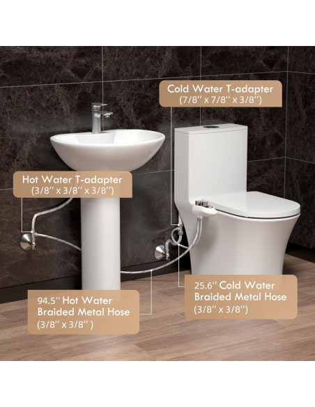 Accesorio de Bidet No Eléctrico Aquatiz con Manguera 2.4m