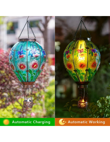 Linterna Solar de Globo Aerostático Sunnysolar Azul 76.2 cm