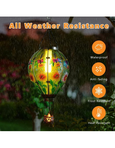 Linterna Solar de Globo Aerostático Sunnysolar Azul 76.2 cm