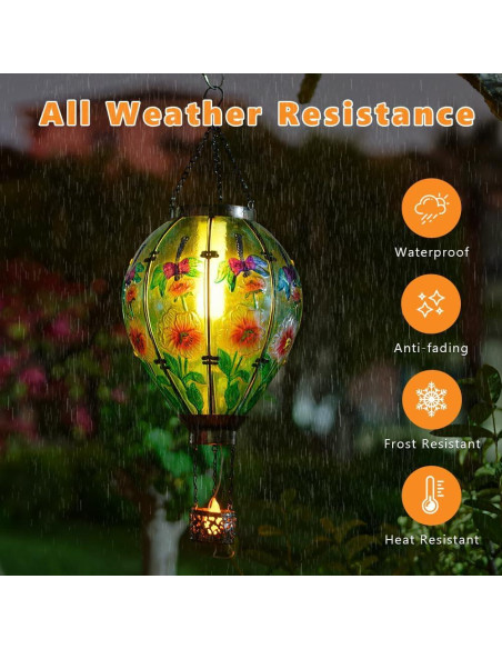 Linterna Solar de Globo Aerostático Sunnysolar Azul 76.2 cm