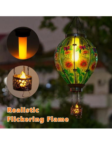 Linterna Solar de Globo Aerostático Sunnysolar Azul 76.2 cm