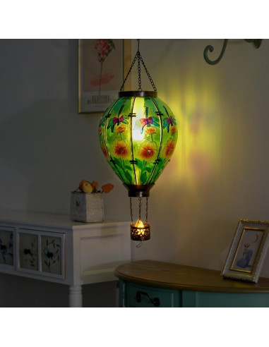 Linterna Solar de Globo Aerostático Sunnysolar Azul 76.2 cm