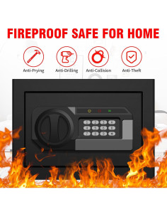 Caja Fuerte Pequeña Psisuvry 1.2 Pies Cúbicos Digital Ignífuga 2