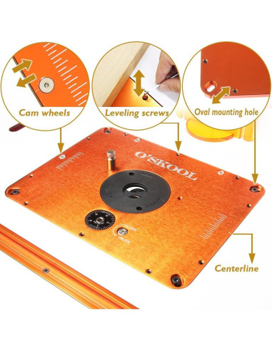 Elevador de Router O'SKOOL para Motores de 3.5" - Kit 5 Anillos