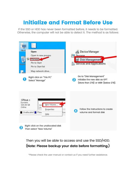 Estación de Acoplamiento USB-C/USB 3.0 RSHTECH RSH-DS01C Doble Bahía 22TB