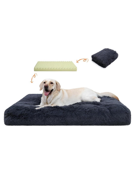 Cama ortopédica para perros CHAMPETS 89x58cm gris impermeable