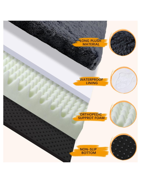 Cama ortopédica para perros CHAMPETS 89x58cm gris impermeable