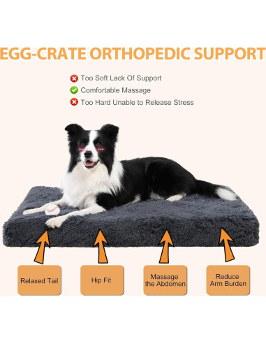 Cama ortopédica para perros CHAMPETS 89x58cm gris impermeable