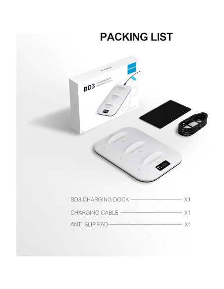 Base de Carga Rápida BOBOVR BD3 para 3 Baterías B100