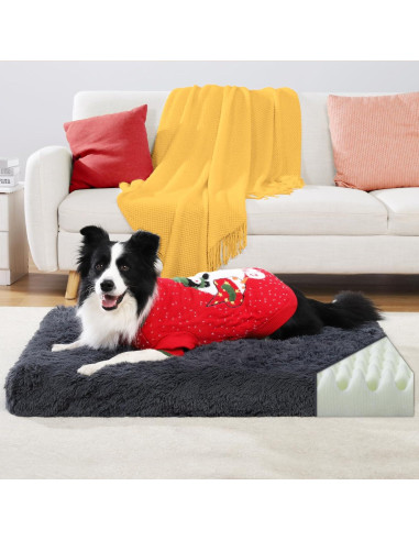 Cama ortopédica para perros CHAMPETS 89x58cm gris impermeable