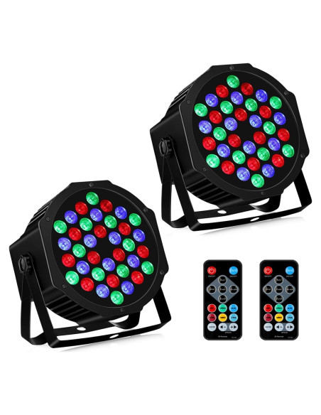 Luces de Escenario 36LEDs YeeSite 2Pack RGB 36W DMX