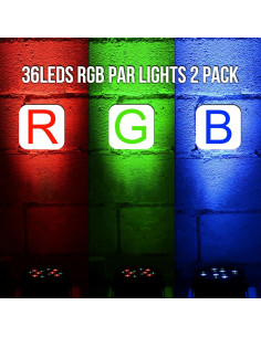 Luces de Escenario 36LEDs YeeSite 2Pack RGB 36W DMX 2